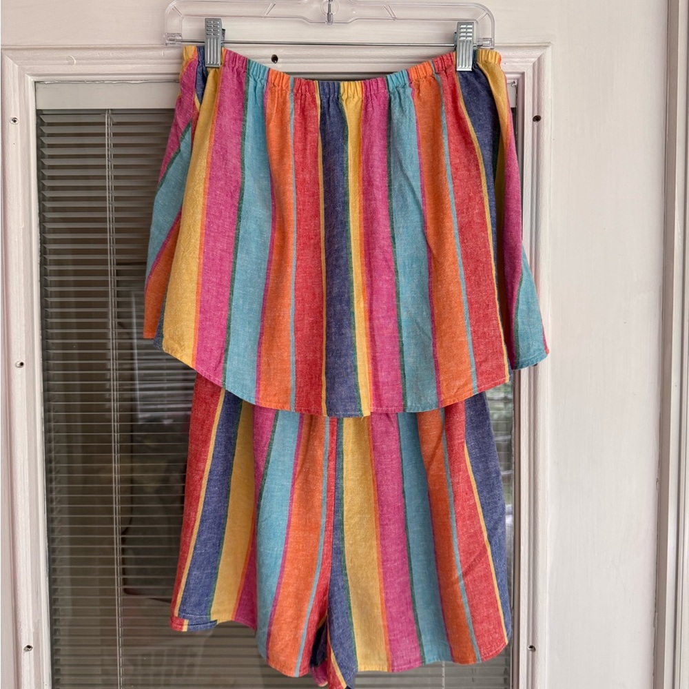 Show Me Your MuMu Colorful Stripe Strapless Dress